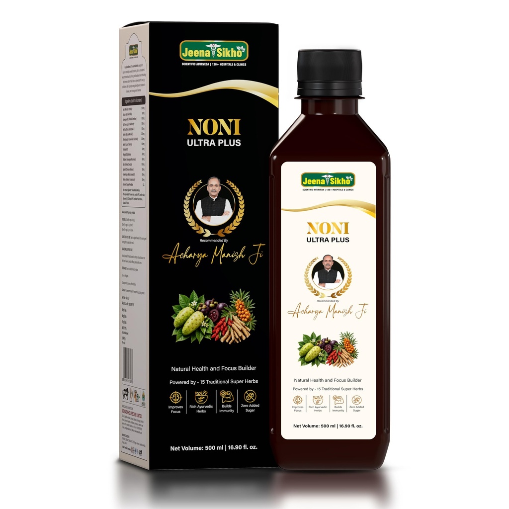 Jeena Sikho Noni Ultra Plus | Ayurvedic Blend for Natural Health & Focus | Builds Immunity, 500 ml