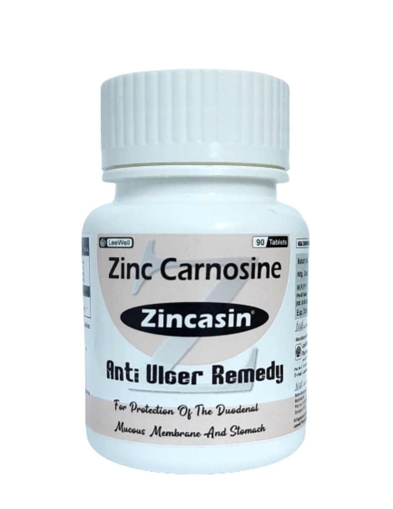 Zincasin (LeeWell) Zinc Carnosine Tablets, 90 Tablets