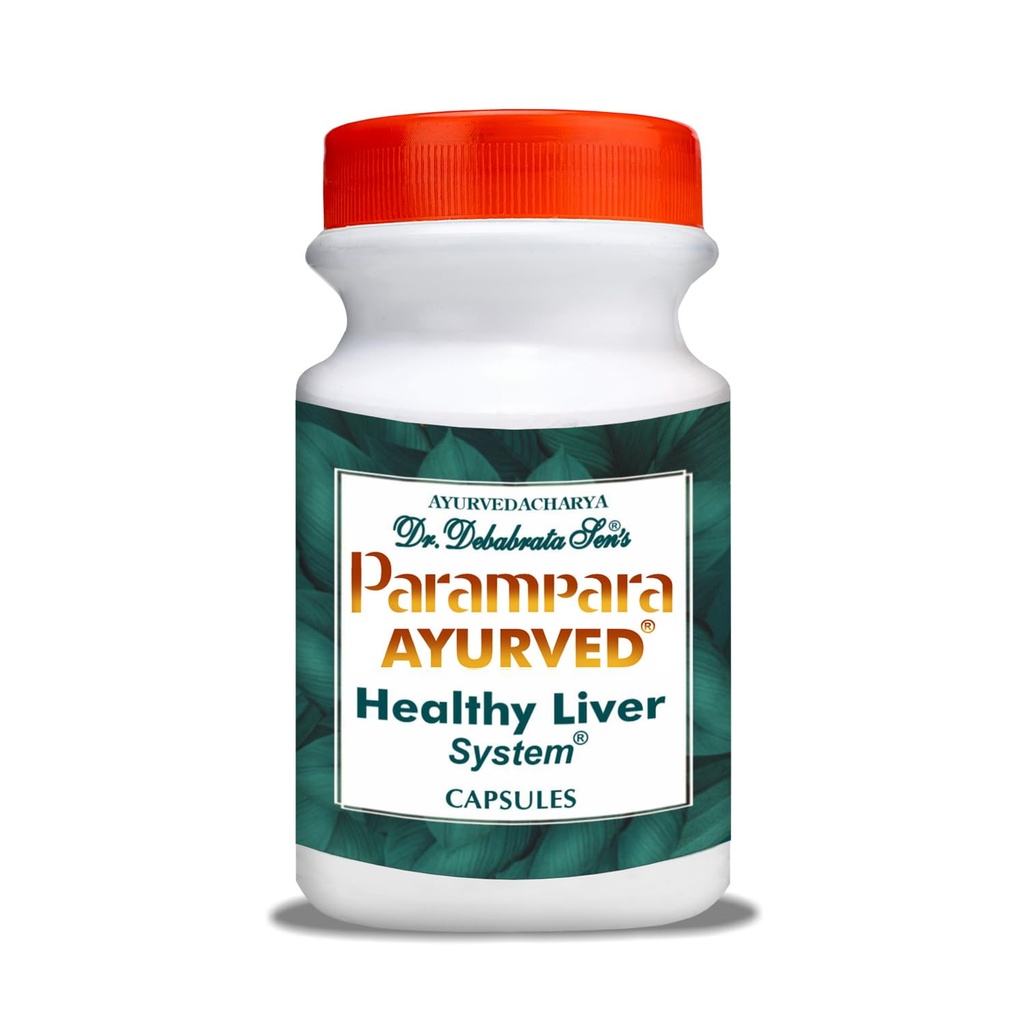 Parampara Ayurved Healthy Liver System Capsules | Herbal Liver Support Supplement | Enriched with Kalmegh, Chirata, Gulancha, Kakmachi, Pipul & Haritaki | 150 Capsules