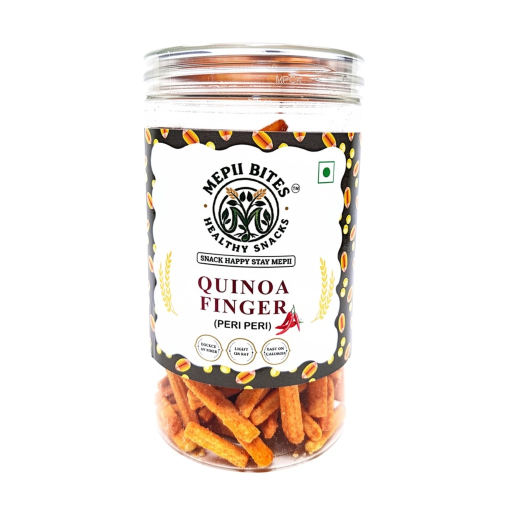 Mepii Bites Quinoa Finger Peri Peri | Spicy Protein Crunch Snack | 100g