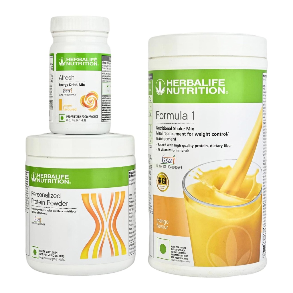 herbalife weight loss program package- mango 500 g, protein 200 g, afresh drink 50 g (Ginger)