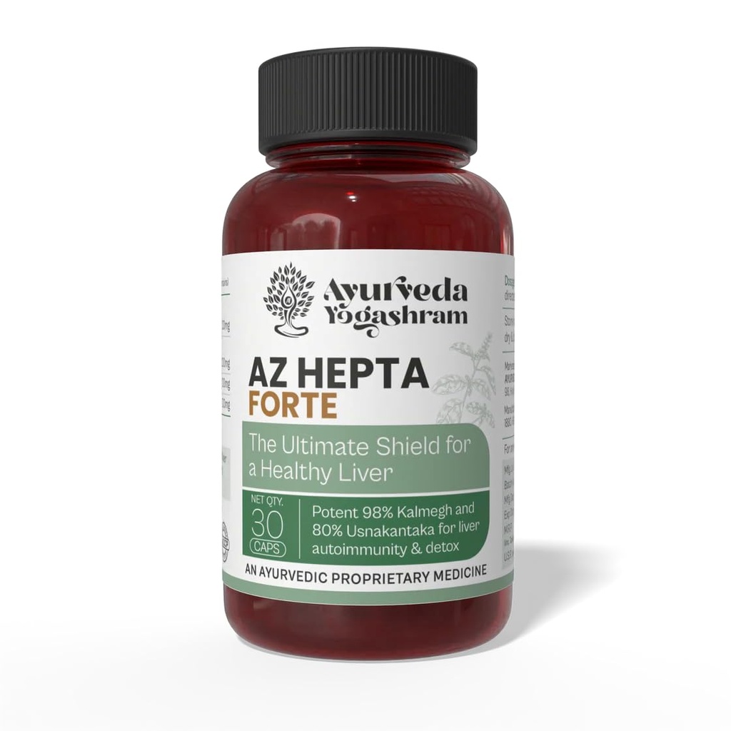 Ayurveda Yogashram AZ Hepta Fort Liver Detox Supplement | Ayurvedic Liver Care & Fatty Liver Support | 30 Veg Capsules