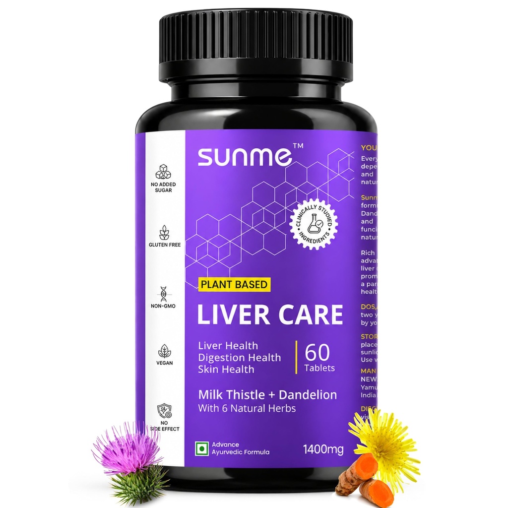 Liver Detox Supplement Rich Anti-oxidant with Milk Thistle Silymarin | Supports Fatty Liver Management, Digestion & Healthy Function | 60 Tablets