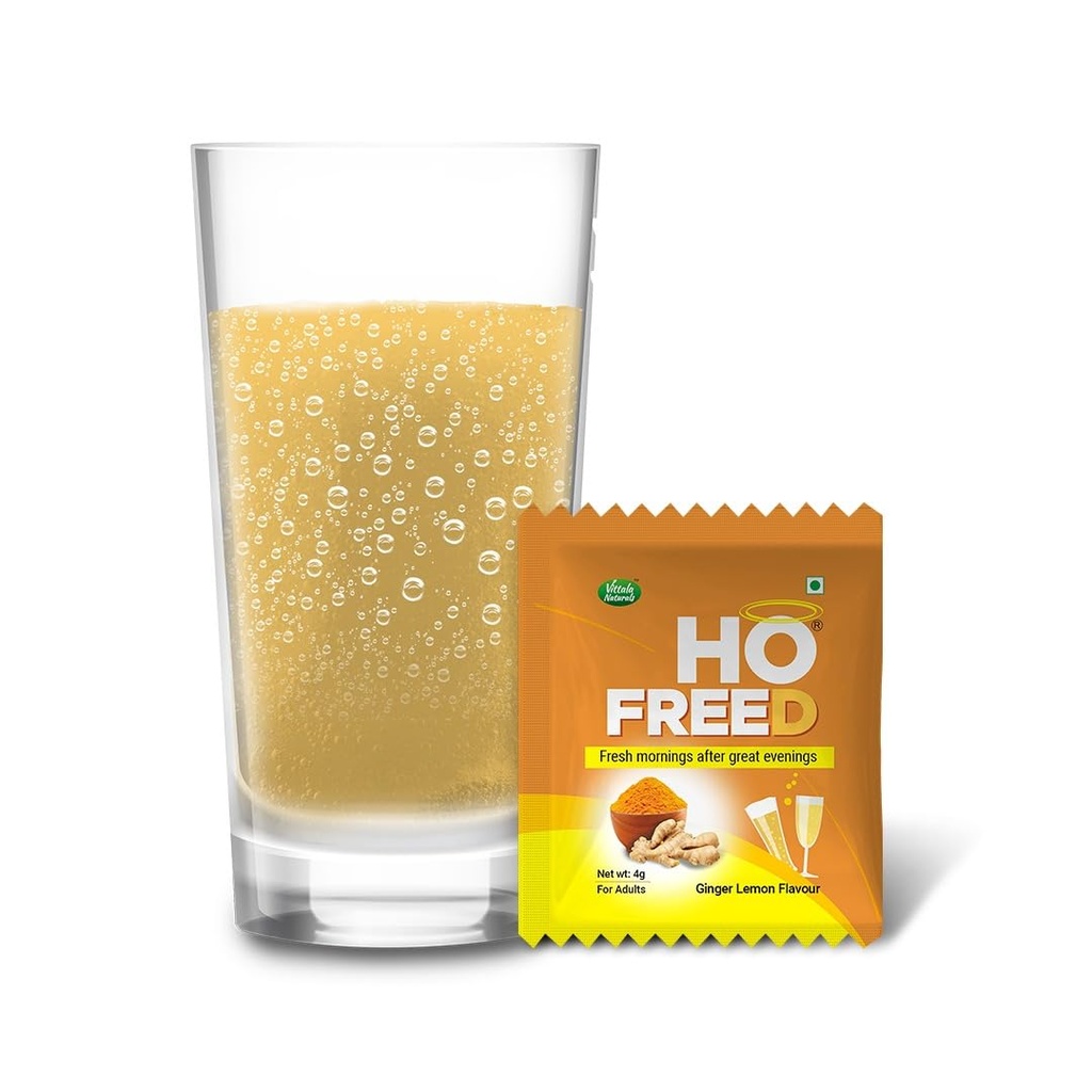 Hofreed Anti Hangover & Detox Drink | Ginger Lemon Flavor | No Sugar & No Caffeine | Helps detoxify liver | Instant Hangover Relief | Its Safe & Easy to Consume (Pack Of 10)