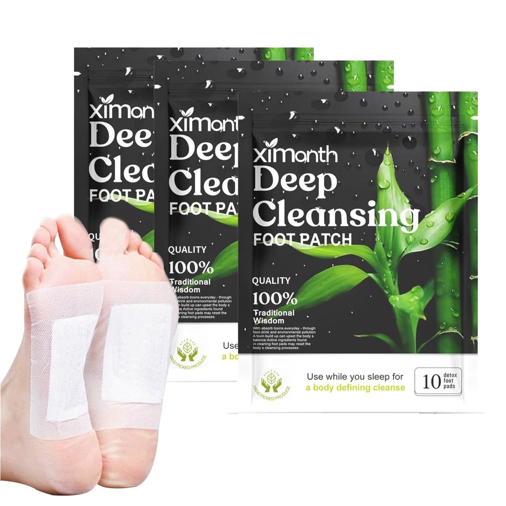 30 Pcs Detox Foot Patches, Feet Detox Patch, Detoxing Foot Patch for All Genders Elimination Foot Pads Body Detox Relaxation Authentic Deep Purifying Foot Pads
