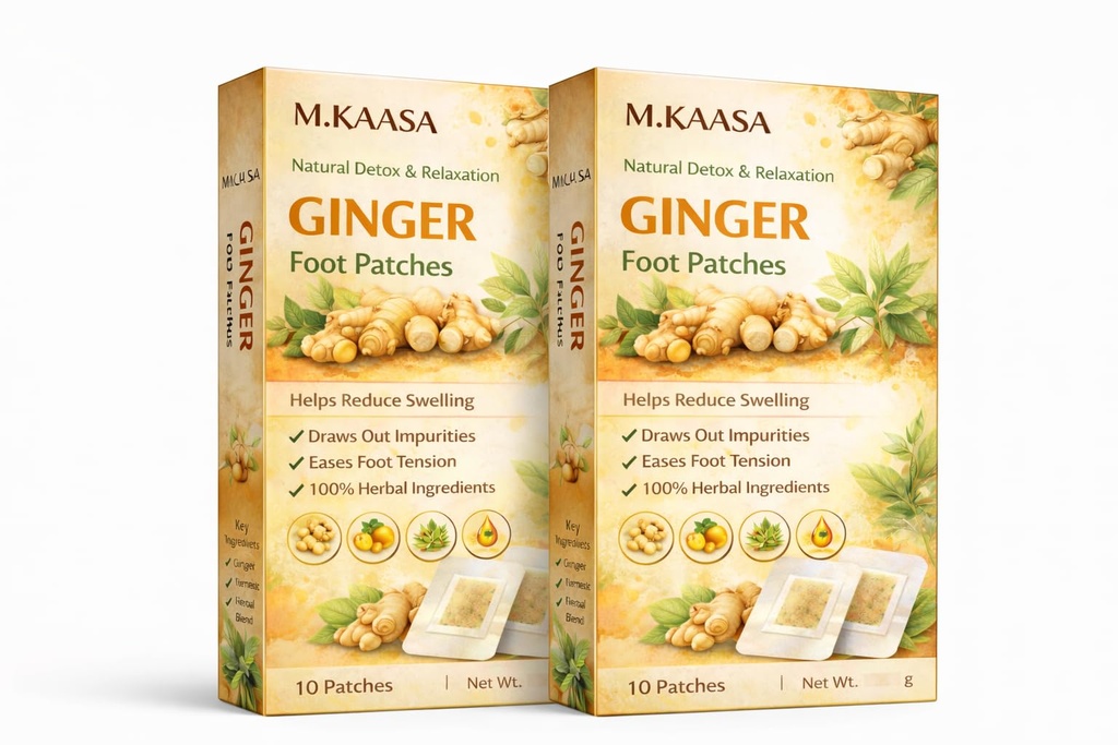 Ginger Foot Patches Detox Foot Patches, 20 Pieces, Natural Ingredients for Sleep Aid Pain Relief, Toxin Removal with Bamboo Vinegar and Acupoint Micro-Massage Technology detox foot patch (Pack of 2)
