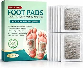 (10 Pieces) 100% Herbal And Gentle Ingredient Detox Foot Pads, 10 Pieces, Natural Ingredients for Sleep AidPain Relief, Toxin Removal with Bamboo Vinegar and Acupoint Micro-Massage Technology detox foot patch (PACK OF 1)