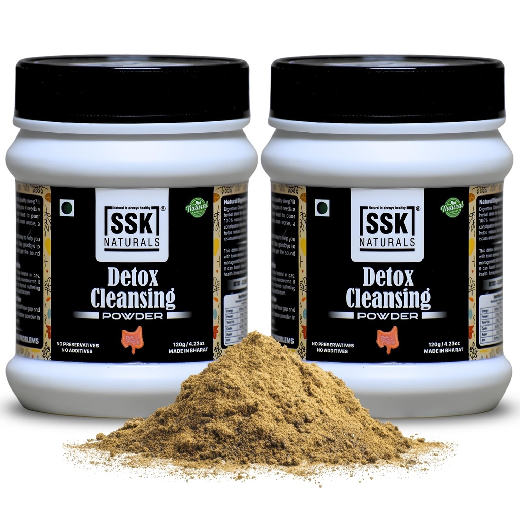 Detox Cleansing Powder | All Natural Herbal Detox | No Artificial Colour | Supports Digestive & Gut Cleanse 120g / 4.23oz Pack of 2