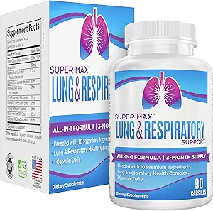 3-Month Lung & Respiratory Support (All-in-1) Supplement Complex Seasonal Formula | 10 Active Ingredients | Natural Daily Lung Nutrients | Respiratory Health Supplements | 90-Day Supply | 90 Capsules