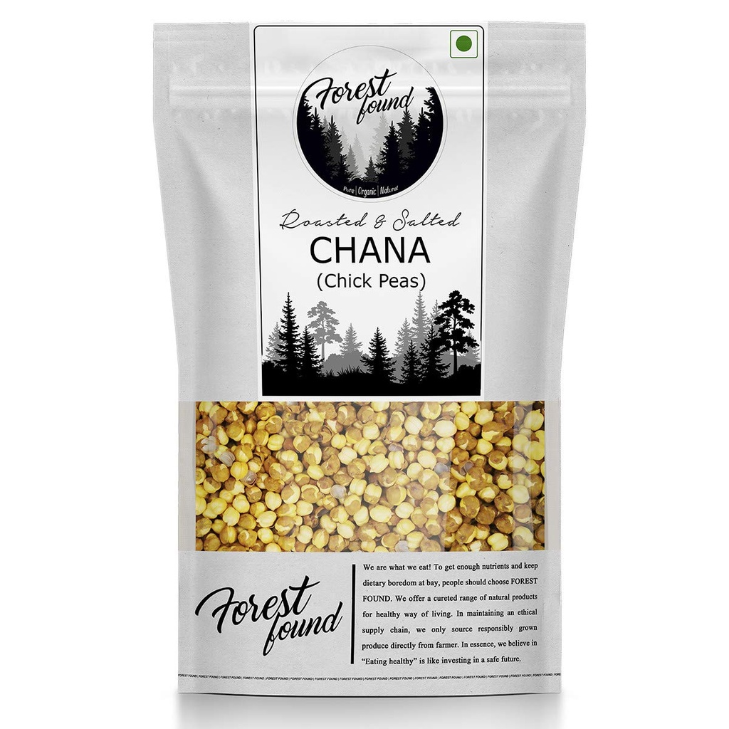 Forest Found Roasted Salted Desi Chana | Chickpeas Dana, Gluten-Free | Made by Vacuum Roasted Technology, Protein-Packed Healthy Gujarati Snack, Oil-Free, Non-GMO (250g)