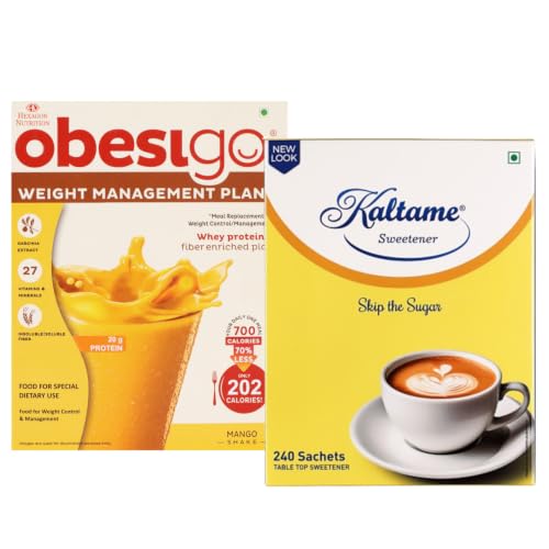 Obesigo BLCD - Weight Management | Mango - 350Gm (7 Sachets*50g) + Kaltame - Non Caloric Sweetener