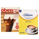 Obesigo BLCD - Weight Management | Chocolate - 350Gm (7 Sachets*50g) + Kaltame - Non Caloric Sweetener