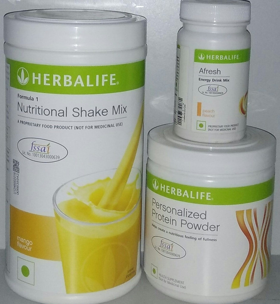 Herbalife Weight Loss Package: Formula1(Mango)+Personalized Protein Powder(PPP)+Afresh( ) (Peach)