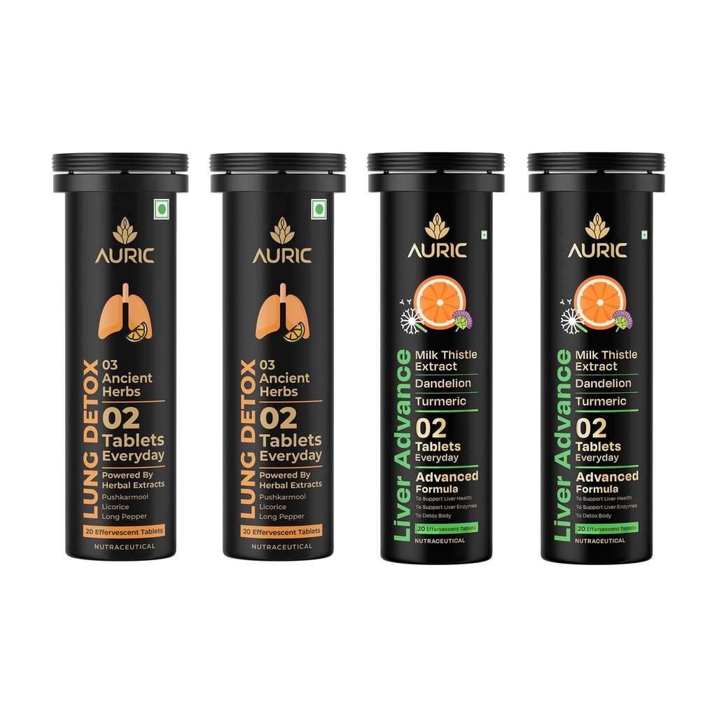 Auric Liver Adance with Lung Detox effervescent 40 Each Tablets