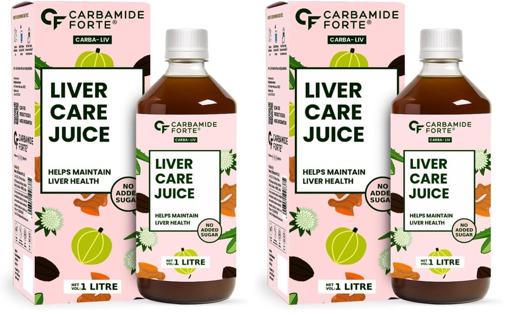 Carbamide Forte Ayurvedic Liver Care Juice | Herbal Liver Detox Supplement | Antioxidant-Rich Formula with 5 Ayurvedic Herbs | Liver Cleanser for Detox & Digestion | No Added Sugar & Artificial Colour | 1L