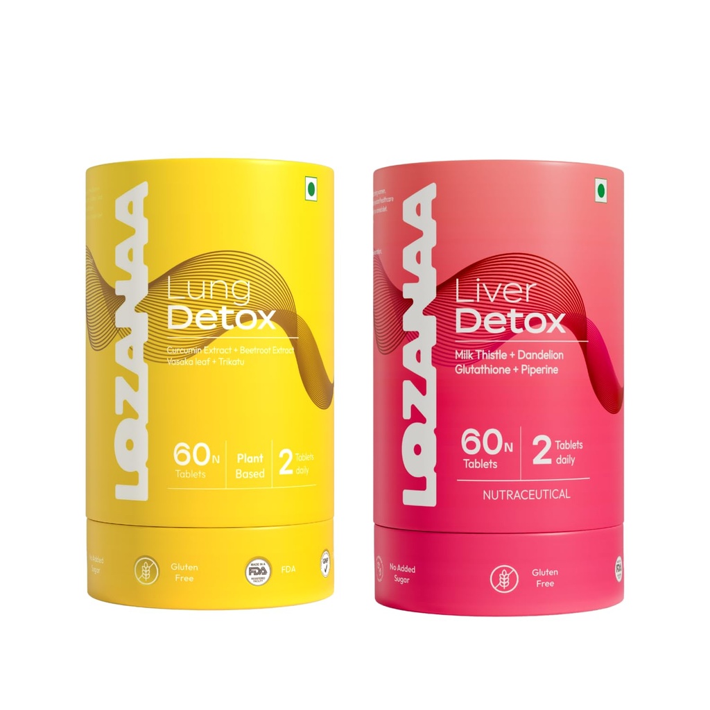 Complete Body Detox Combo | Liver Detox + Lung Detox Supplement | Supports Liver Health, Breathing & Immunity | Daily Detox for Pollution, Smoking & Urban Lifestyle Support