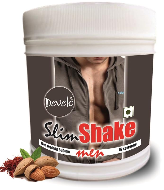 Develo Men's Only Formula for Weight Management, High Protein Slim Shake – 500 g Kesar Badam