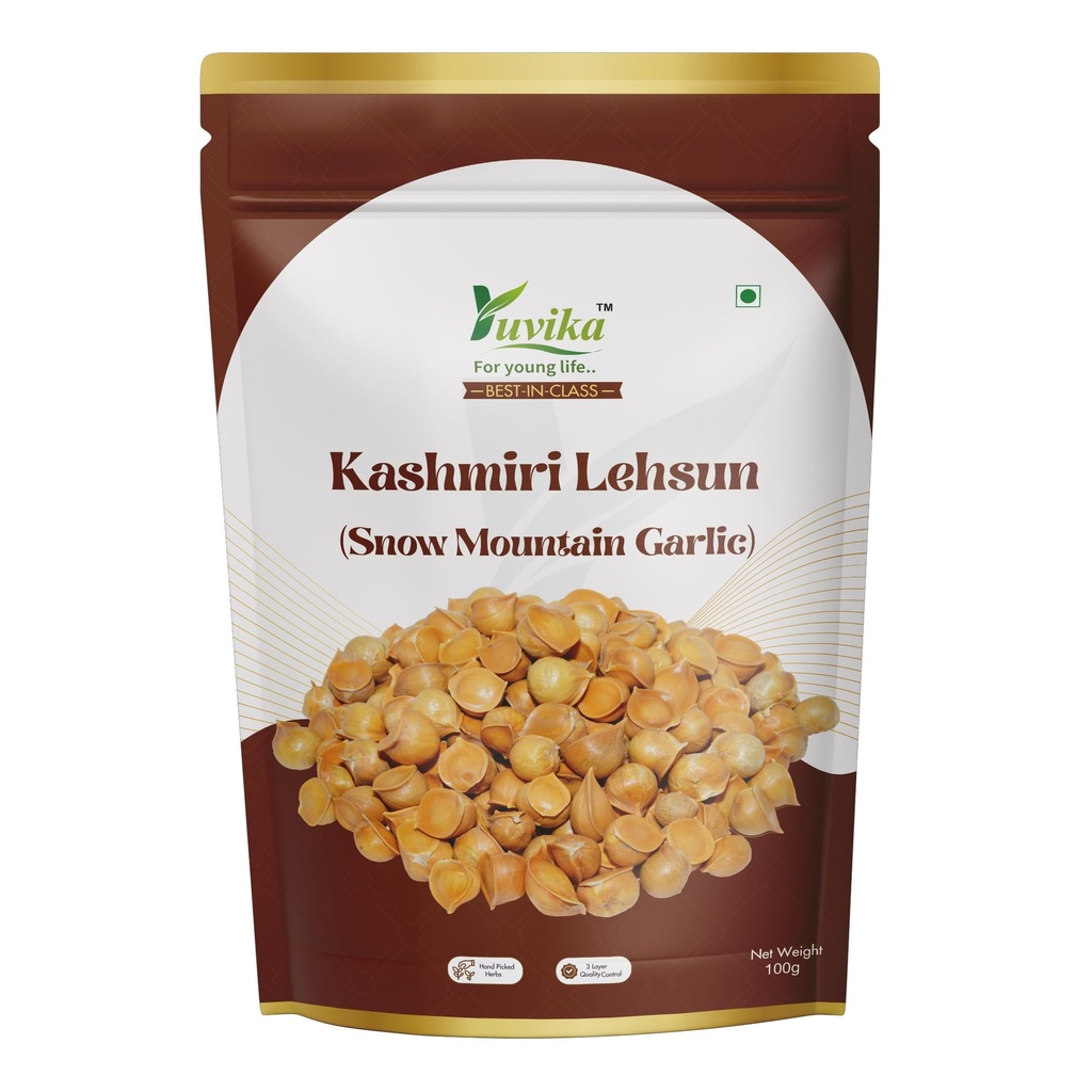 Yuvika Kashmiri Lehsun - Snow Mountain Garlic - Allium sativum - kashmiri Garlic 100 Grams