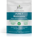 Jetsu Pure 7 Organic Mushroom Extract Powder, Chaga, Cordyceps, Lion's Mane, Maitake, Reishi, Shiitake & Turkey Tail Mushrooms Supplement, for Immune Support, Focus, Energy