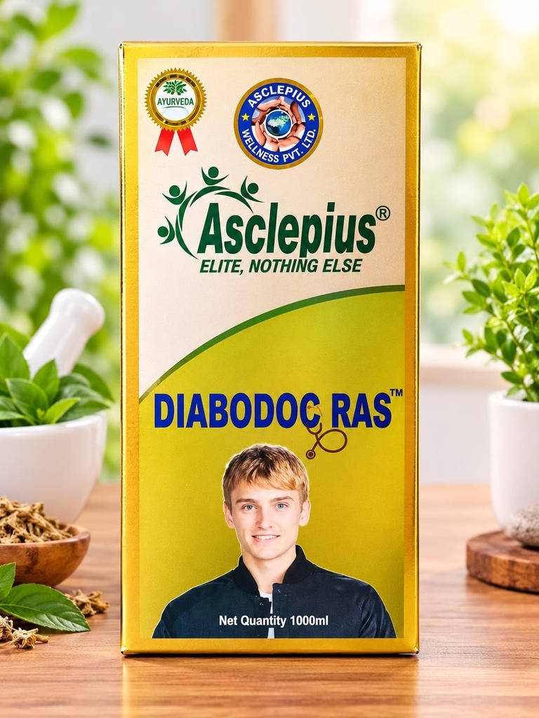 Asclepius DIABODOC RAS JUICE 1000ml And Free Deb Health grow Neem Tulsi Soap 100gm (Pack of 2)