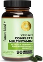 Future Kind Vegan Multivitamins Complete - 42-in-1 Vegan Multivitamins for Women & Men with Enzymes, B12, Zinc, & Probiotics for Digestion (90 tabs in Recycled Bottle)