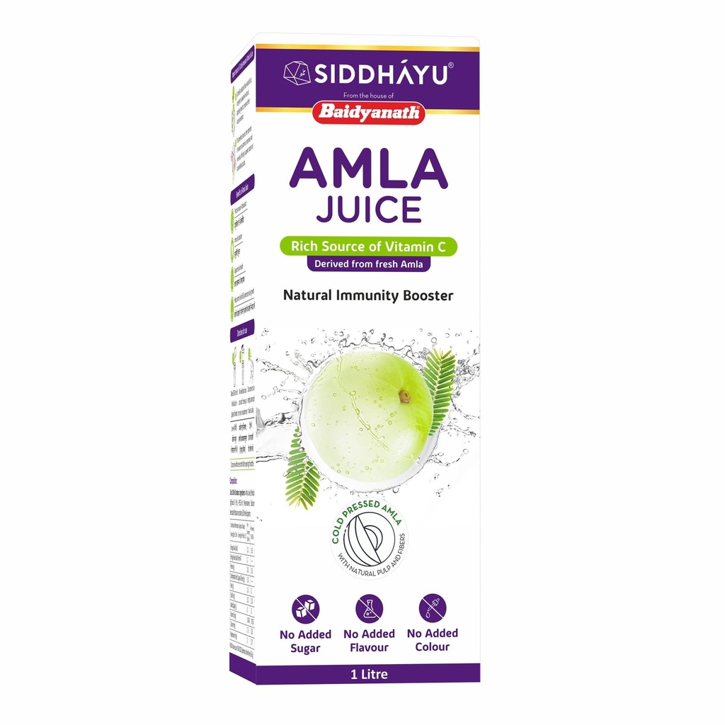 Baidyanath Asli Ayurved Amla Juice - Rich Source Of Vitamin C And Natural Immunity Booster - 1 Ltr