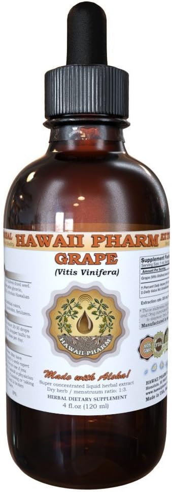Grape Liquid Extract, Grape (Vitis Vinifera) Seed Tincture Supplement 4 oz