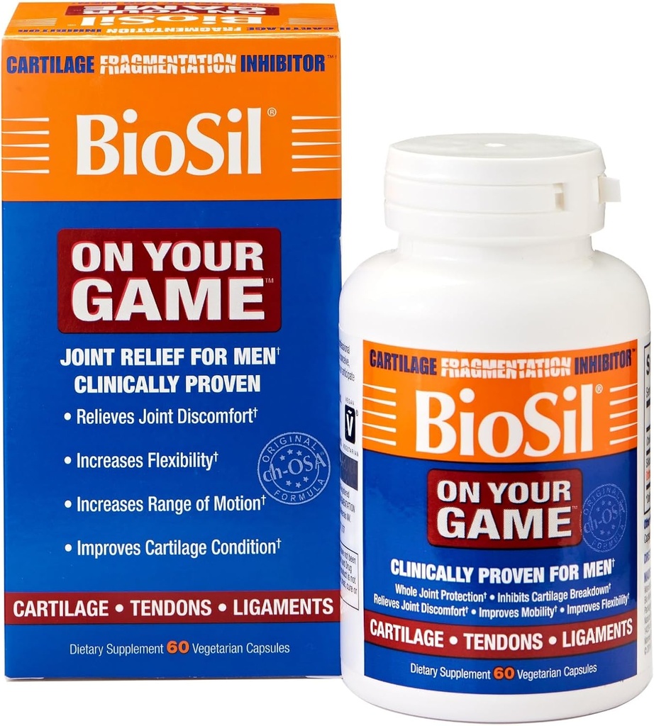 Biosil On Your Game - 60 Veggie Capsules - with Patented ch-OSA Complex - Increase Collagen Production for Joint Pain Relief, Flexibility & Range of Motion - GMO Free - 30-Day Supply