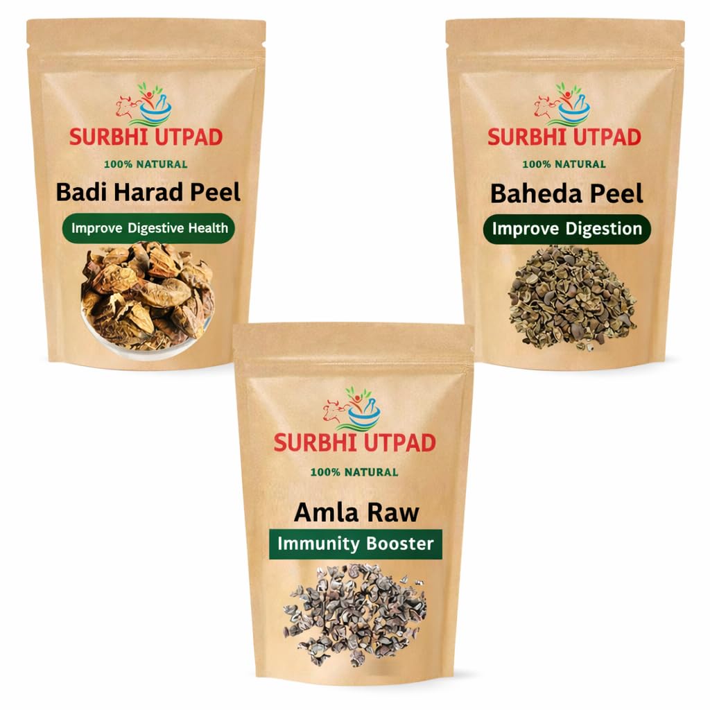 Triphala Raw 123 Ratio 420g | Whole Amla 210g, Bibhitaki 140g & Haritaki 70g | 100% Pure & Natural | No Artificial Fragrance or Additives