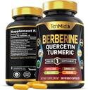 Berberine Supplement for Men and Women, 8in1 Formula with Quercetin, Turmeric, Apple Cider Vinegar, Beet Root & More - Digestive, Immune Support - Rich in Nutrient - 90 Capsules