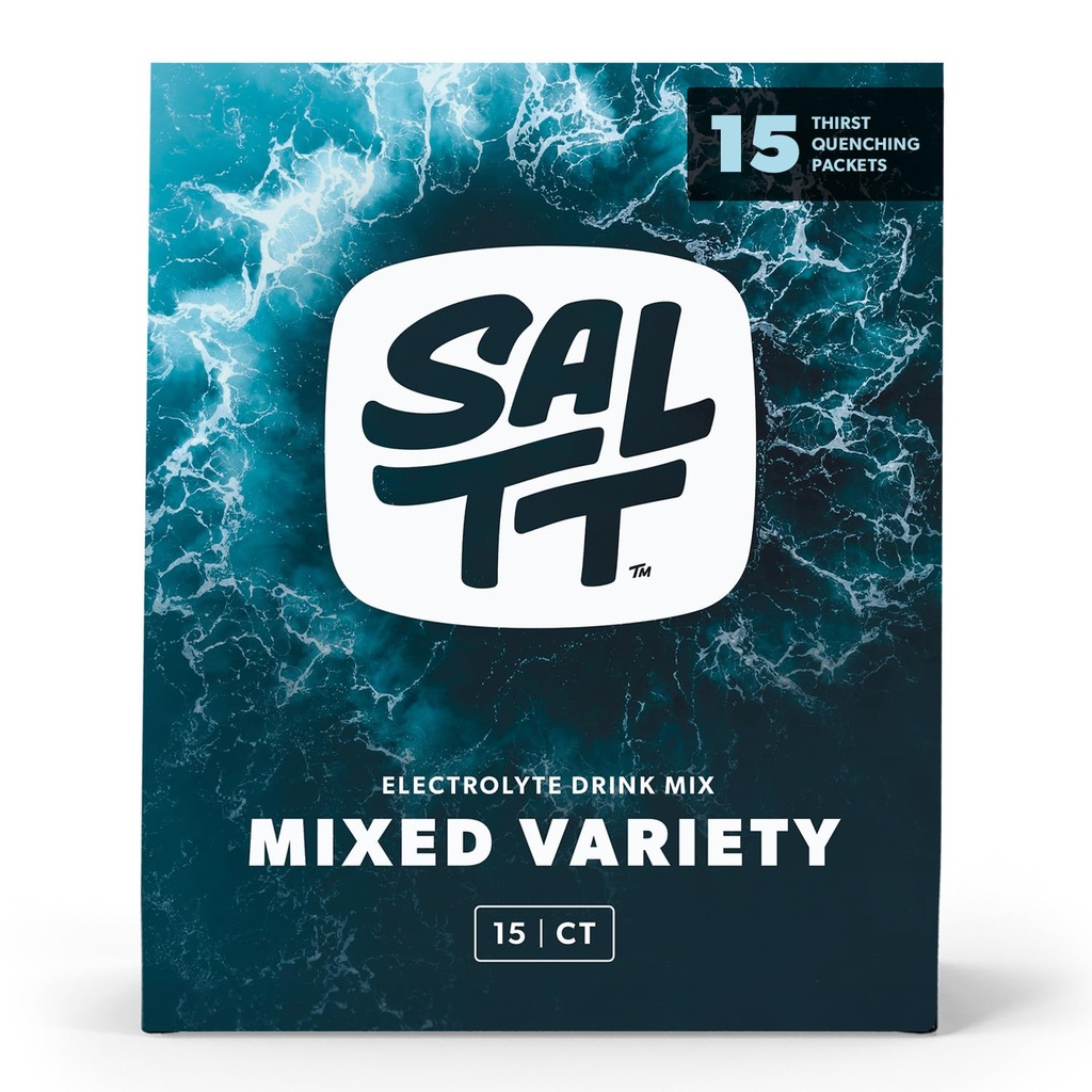 SALTT Electrolytes Powder Packets, All Things Mixed Variety Pack (15 Packets) - Magnesium, Potassium, Sodium, Trace Minerals - Vegan & Gluten Free - Travel Essentials - Made in USA