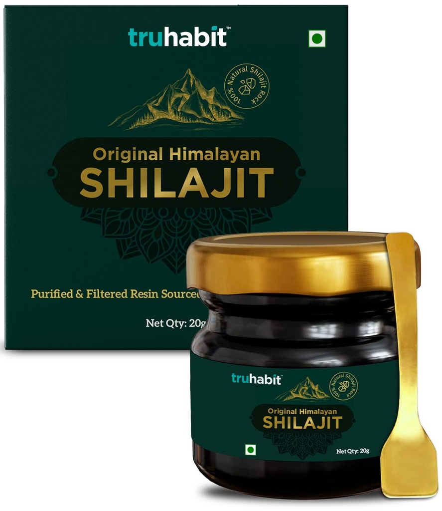 Truhabit Original Himalayan Shilajit Resin | Purified & Filtered Natural Resin Sourced from High-Altitude Himalayan Rocks | Rich in Fulvic Acid & Trace Minerals | 20g (Pack of 1)