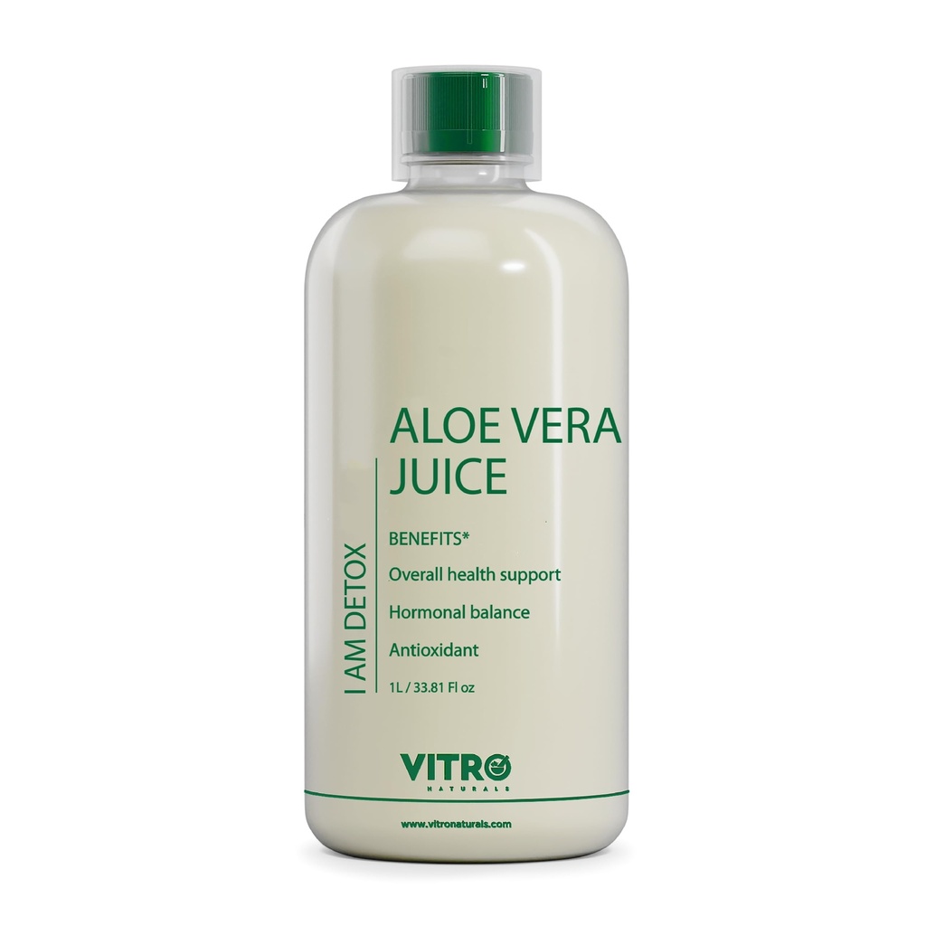 Vitro Aloe Vera Juice 1L | Supports Skin Glow, Digestion & Weight Management | Traditional Recipe for Constipation & Immunity | No Added Sugar