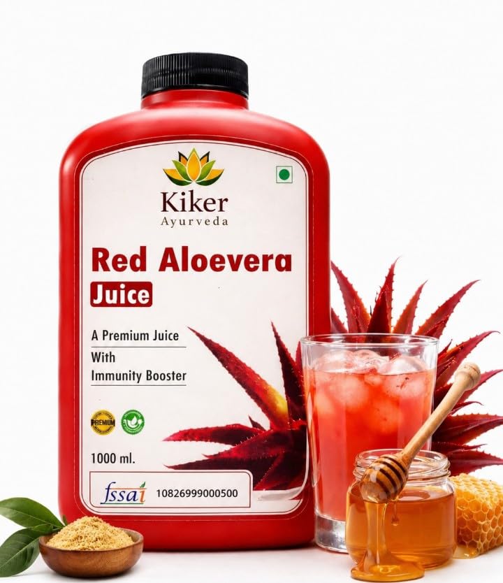 RED ALOE VERA JUICE 1 Litre bottle WITH iMUNNITY BOOSTER 100% AYUVEDIC RED ALOEVERA CONTROL SUGAR PRESSURER and SKIN CARE
