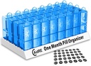 31 Day Pill Organizer AM/PM – Monthly Pill Box for Medications, Vitamins & Supplements – One Month 2 Times a Day Pill Case, 4 Week Daily Pill Organizer, Blue