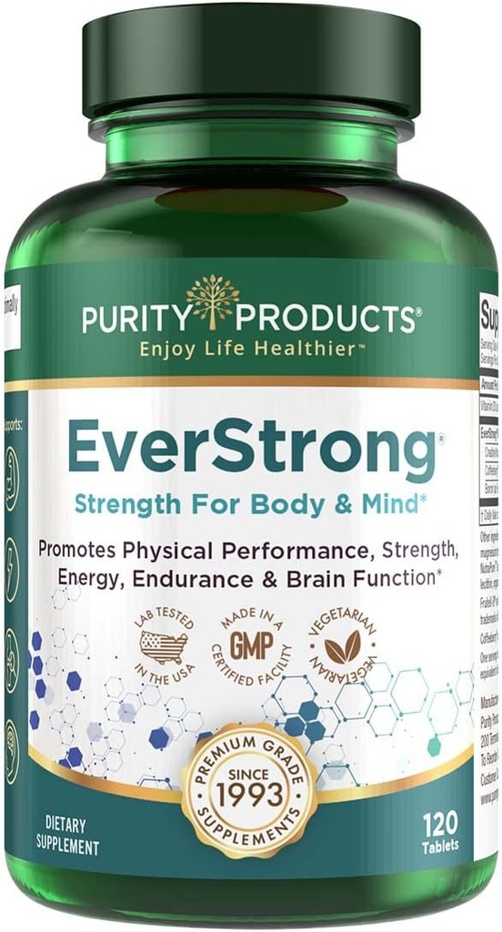 EverStrong - Creatine Monohydrate Blend - Clinically Studied for Golf Maximizing Driving Distance - Muscle Matrix Blend - Joint, Muscle & Energy Support - Boron, CoffeeBerry, Vitamin D3 - 120 Tablets
