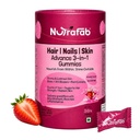 Hair Skin and Nails Gummies, 3-in-1 Biotin Enriched Formula with Vitamin C & E, 30 Sugar-Free, Biotin Hair Growth Gummies for Women, Daily Skin Beauty & Strength Support