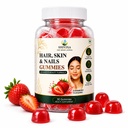 Hair, Skin & Nails (3 in 1 Gummies) - 30 pieces | Enriched with Biotin, Plant Extracts, Vitamins & Minerals | Brightens Skin, Control Hairfall, Strengthens Hair & Nails