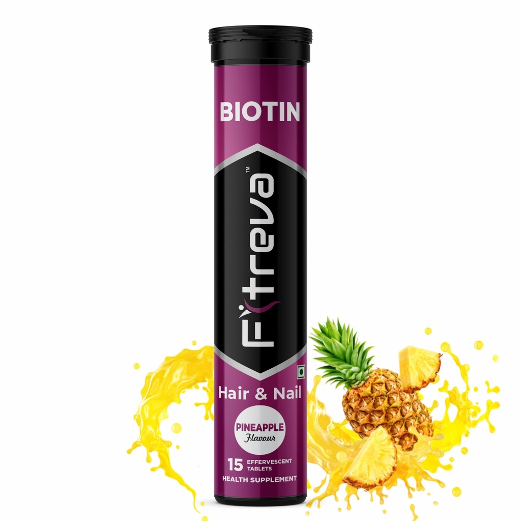 Biotin 15 Effervescent Tablets for Hair & Nail - Pineapple Flavor