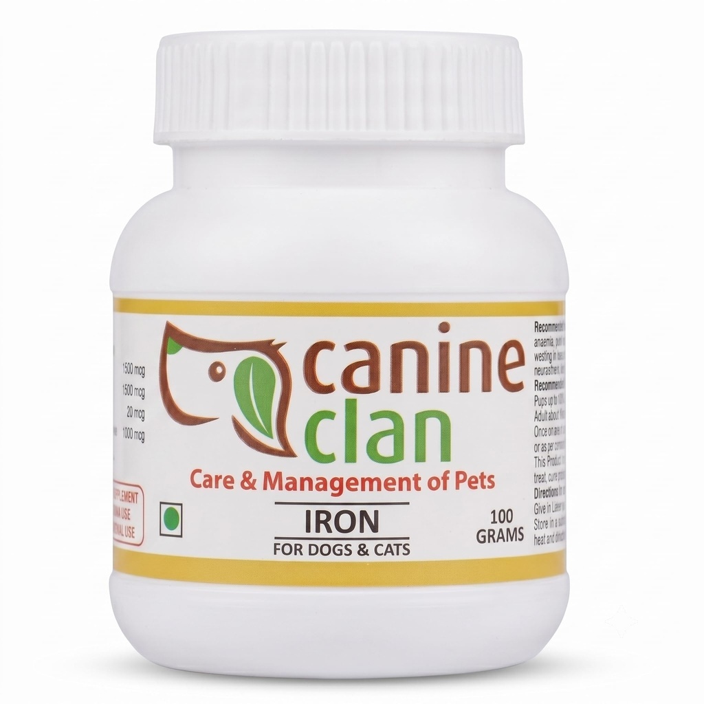 (Iron) - for Dogs & Cats | for Lethargy, Pale Gum, Panting, Low Appetite, Weight Loss & Poor Coat Health in Pets | 100 Grams
