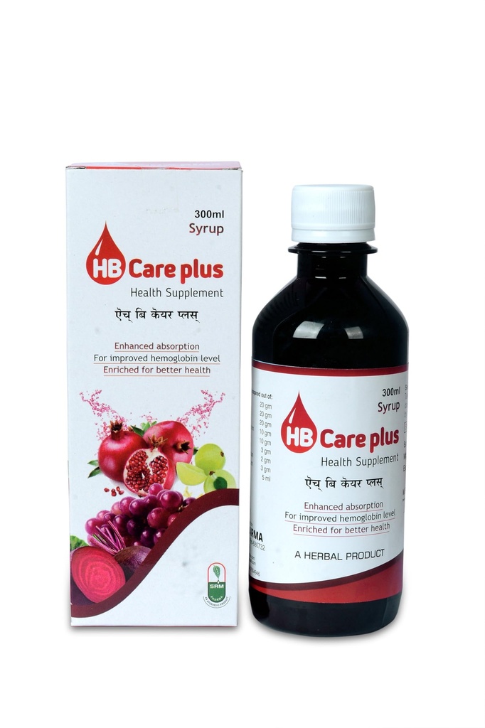 Srm Pharma Hb Care Plus Natural Iron Supplement, Improves Hemoglobin Level No Artificial Flavors, With Bilva, Satavari, Draksha, Amla, Annabedi