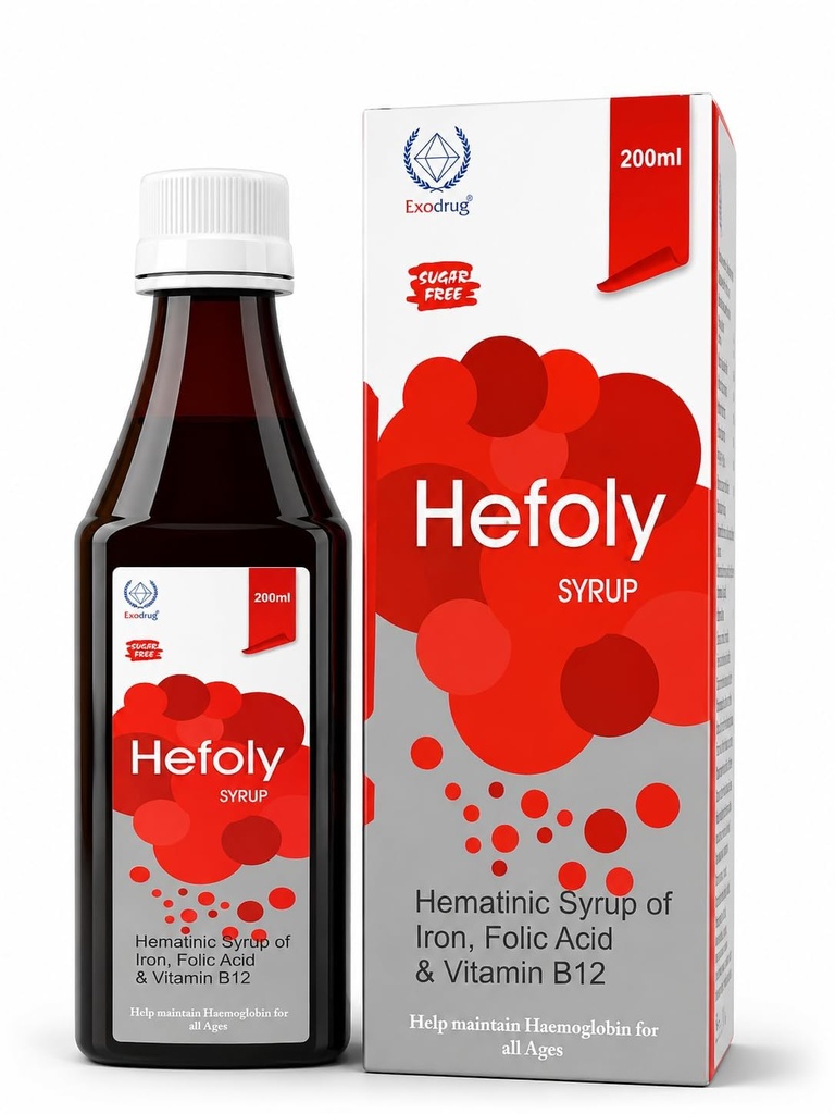 IRON Syrup 200ml | Iron, Folic Acid & Vitamin B12 Syrup | Sugar Free Hematinic Formula | Supports Hemoglobin Formation & Red Blood Cell Production | Nutritional Health Supplement for Adults | Pack of 1