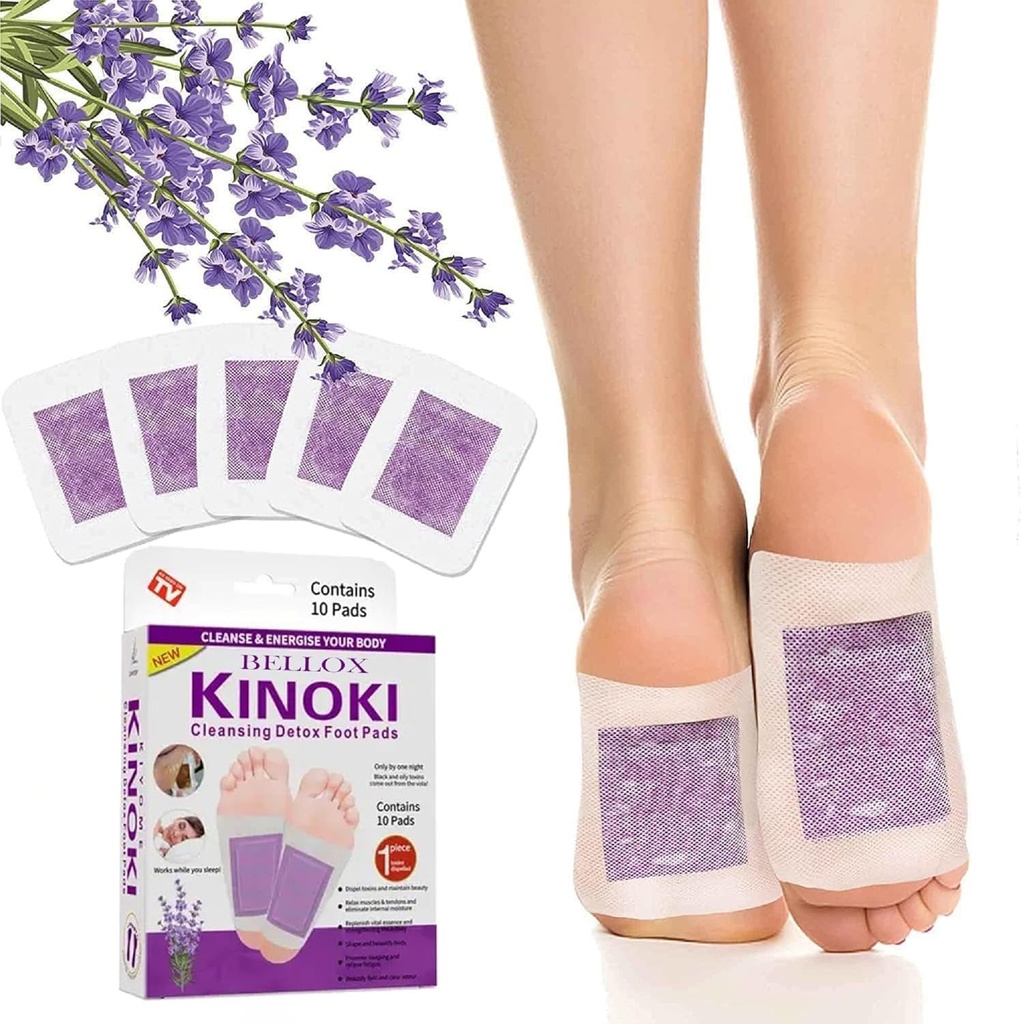 Bellox Organic Health Detox Foot Patch Lavender 20 Pad, Pain Free Foot Pads for Stress Relief Sleep, Natural ingredients Toxins Cleansing Lavender Detox Foot Pads For Adhesive Foot And Body (PACK of 2 (20 Pads))