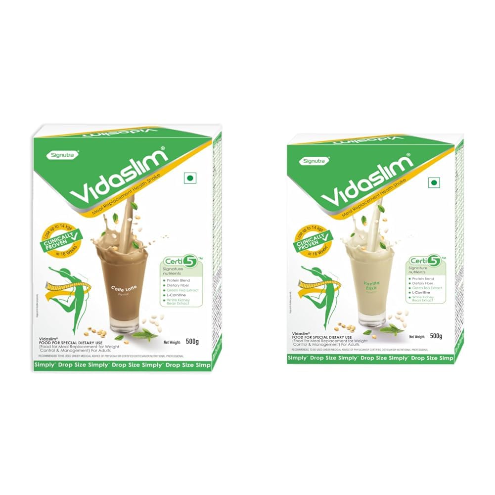 Vidaslim Caffee Latte & Vanilla Elixir 500g Pack of 2