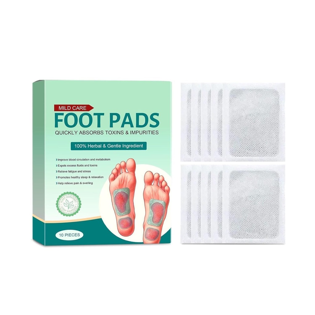 Foot patch Herbal And Gentle Ingredient Detox Foot Pads (20 Pieces-10 Pair), Natural Ingredients for Sleep Aid, Pain Relief, Toxin Removal with Bamboo Vinegar and Acupoint Micro-Massage Technology (Foot Pads Patches, Pack Of 1)