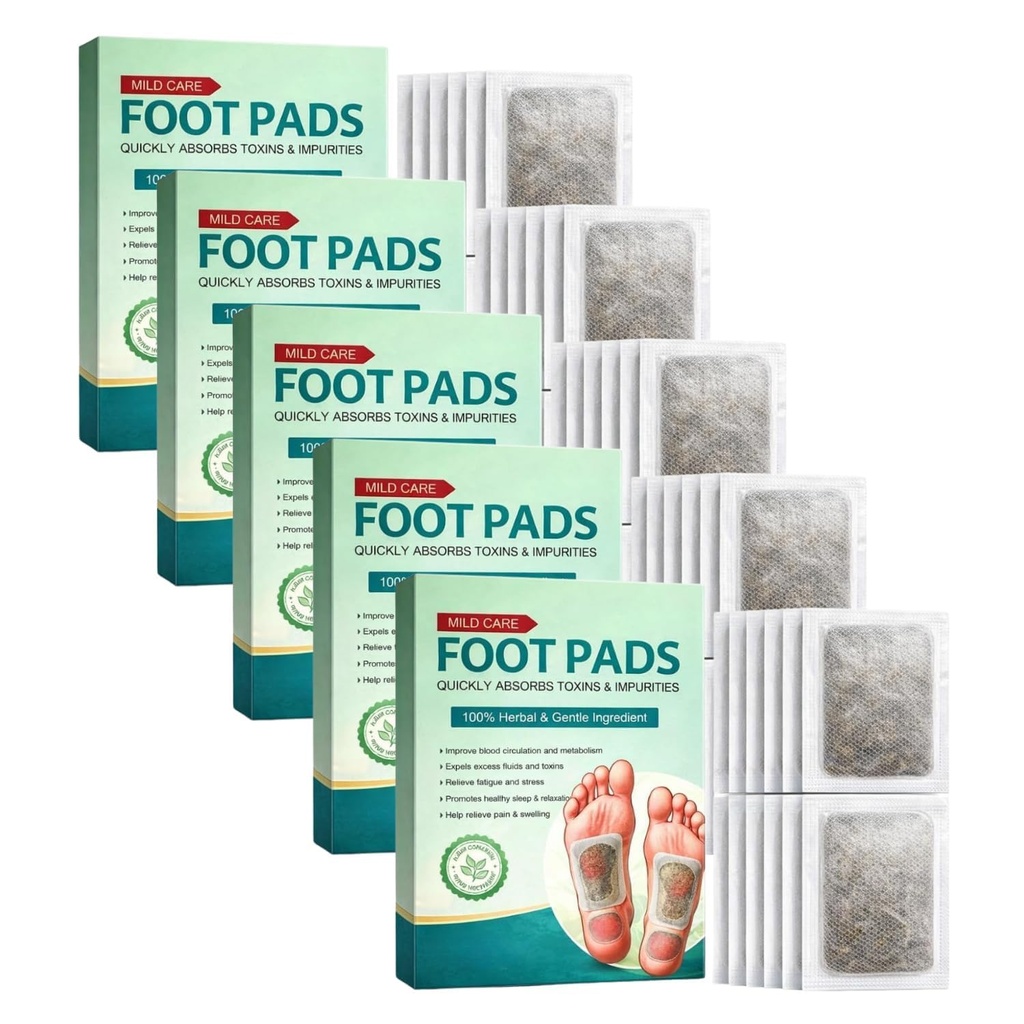 Herbal Detox Foot Pads for Pain Relief & Better Sleep - 10 Pcs | Natural Cleansing Patch with Bamboo Vinegar & Ginger | Quickly Absorbs Toxins & Impurities | Stress Relief & Improved Blood Circulation