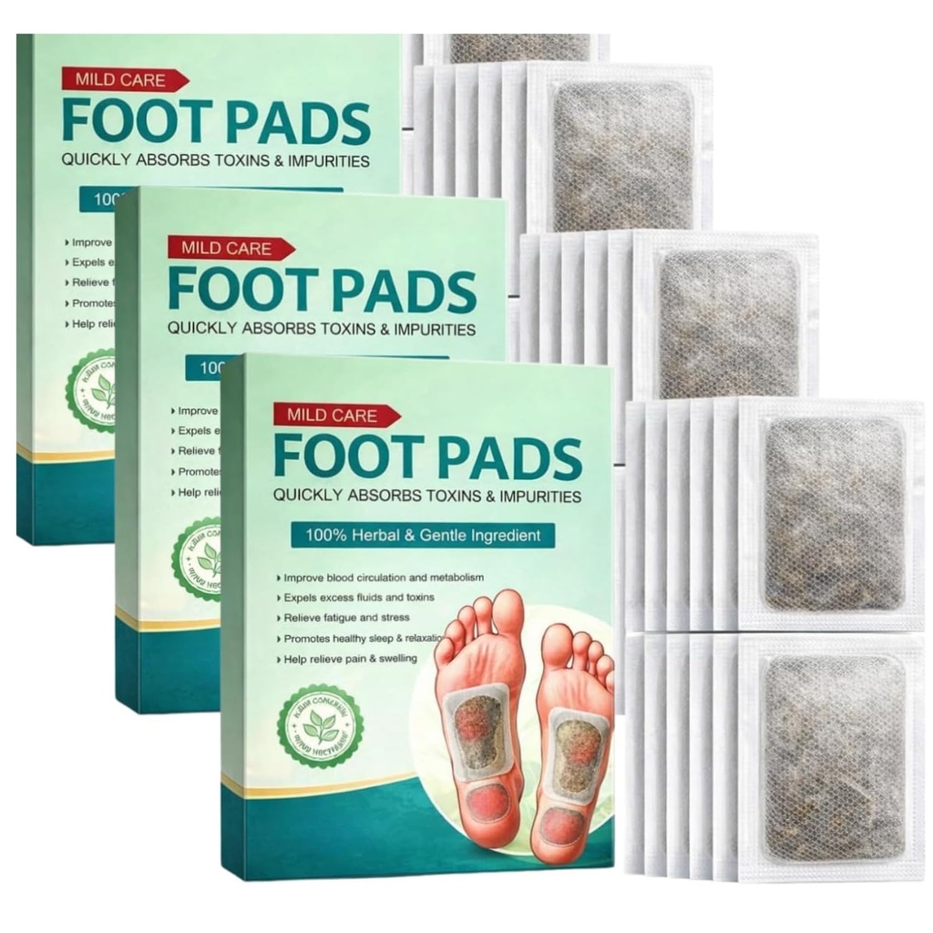 Foot patch Herbal And Gentle Ingredient Detox Foot Pads (20 Pieces-10 Pair), Natural Ingredients for Sleep Aid, Pain Relief, Toxin Removal with Bamboo Vinegar and Acupoint Micro-Massage Technology (Foot Pads Patches, Pack Of 3)