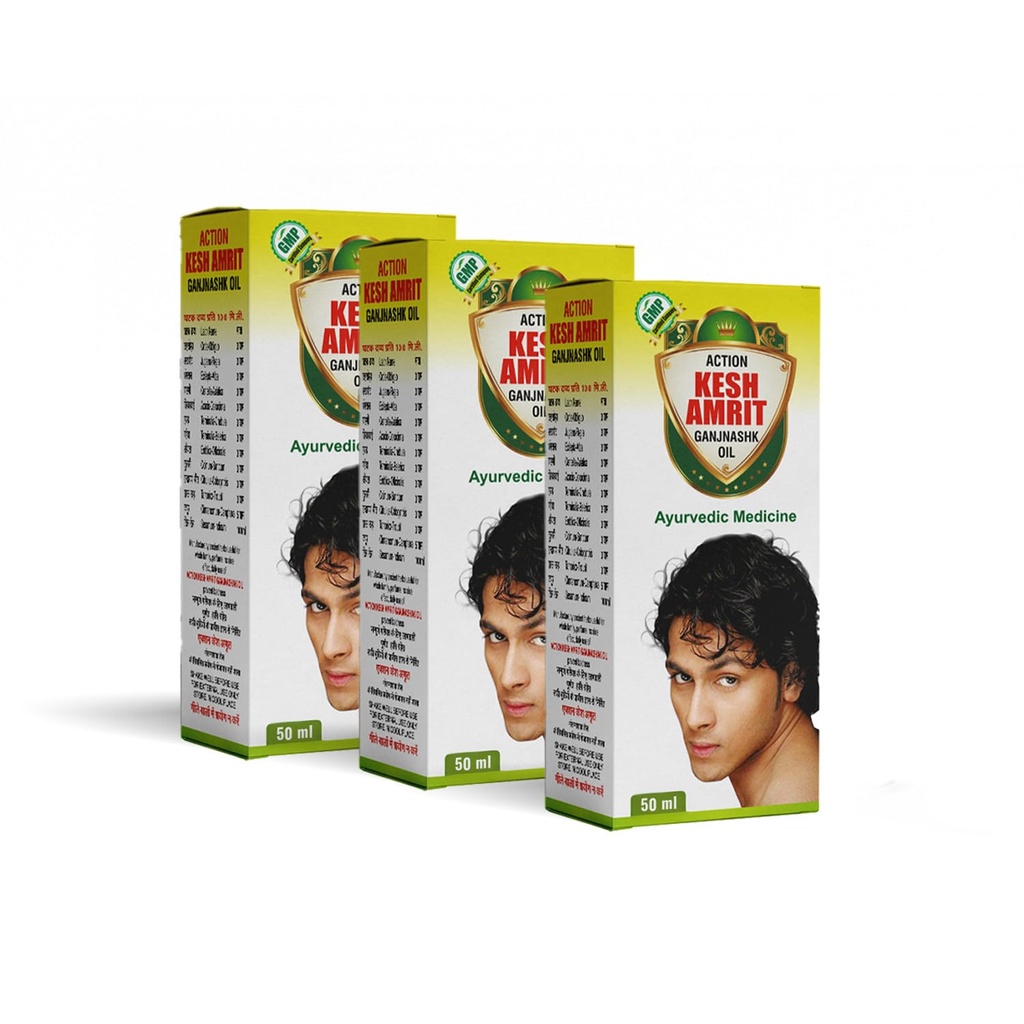 I Action Kesh Amrit Ganjnashk Oil I Legacy of Ayurveda I Ayurvedic Medicine I GMP Certified Company I 50 ML