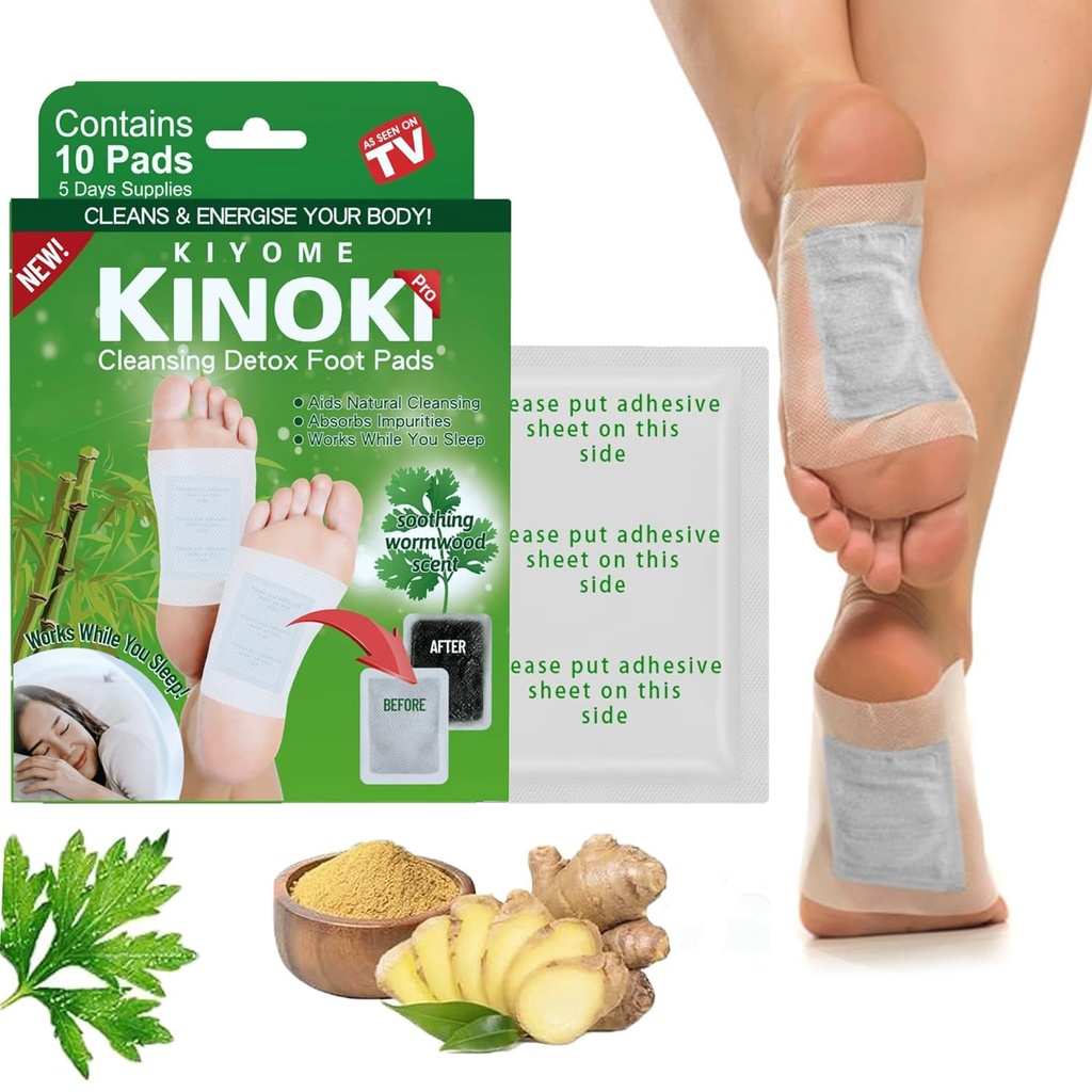 Detox Foot Patches for Cleansing Toxin Remover for Men & Women Circulation Foot Pad for Detox & Relaxation- Pain Relief, Stress Relief Sleep Patch (Wormwood 10 Pads)