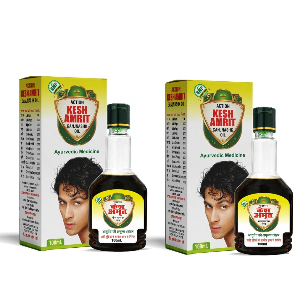 I Action Kesh Amrit Ganjnashk Oil I Legacy of Ayurveda I Ayurvedic Medicine I GMP Certified Company I 100 ML